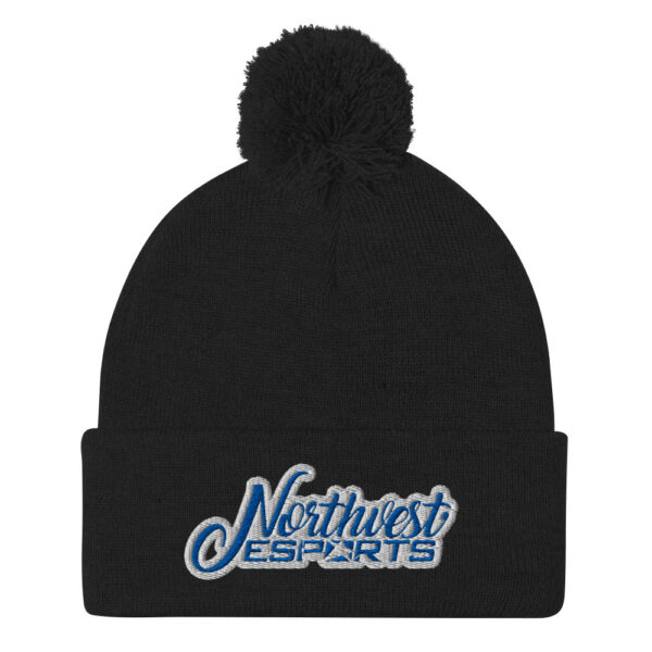 Northwest Esports Blue Logo Pom-Pom Beanie